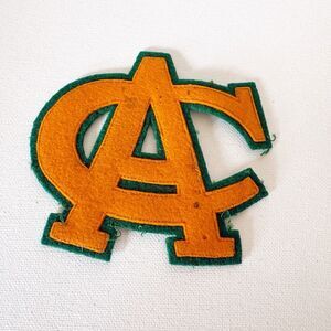Vintage School Letterman Patch Football Orange Green 1950s Richmond VA
